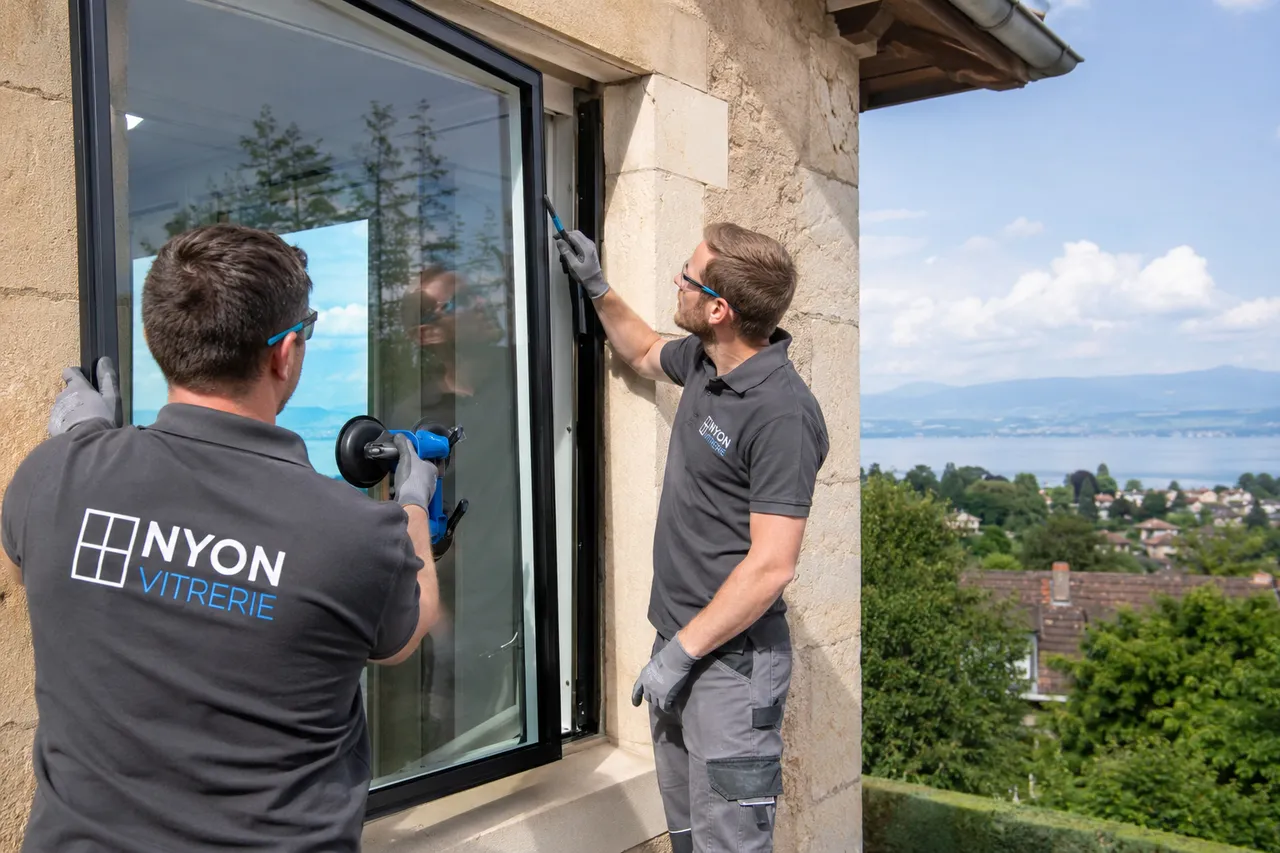 Vitrier professionnel à Nyon – équipe de vitrerie et miroiterie sur La Côte vaudoise